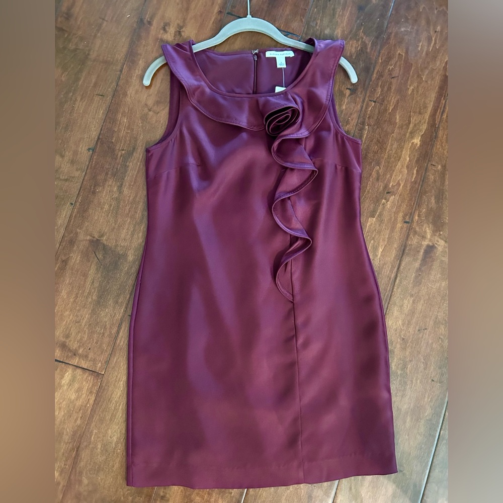 NWT! Banana Republic maroon sateen shift dress Size 6
